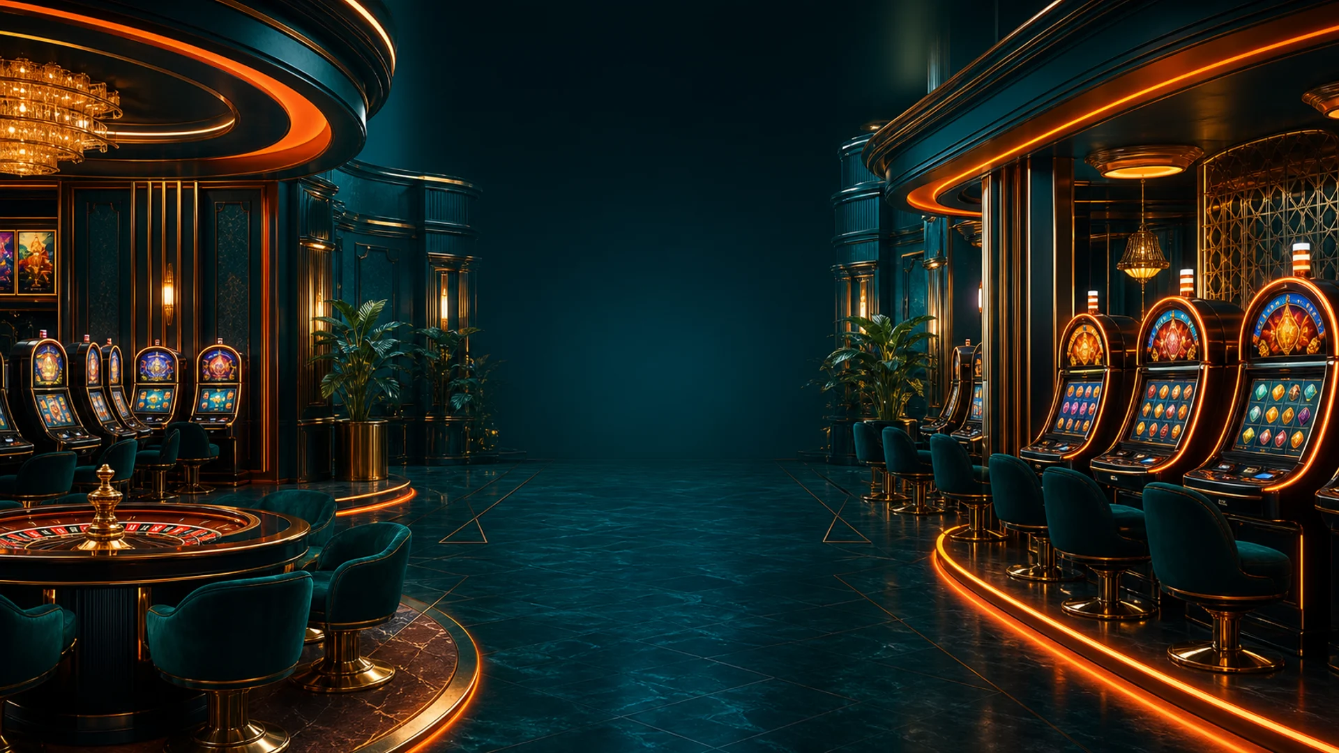 Tealinsävyinen Golisimo Casino -pelilobbyn ympäristö